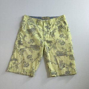 Guess Floral The Smart Shorts Chinos Yellow Mens Size 32 Casual‎ Preppy